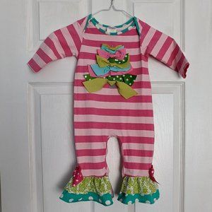 Ricrac & Ruffles Pastel Christmas Romper Size 18m
